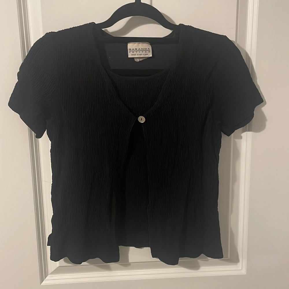 Baranda Black Layered Blouse S/M